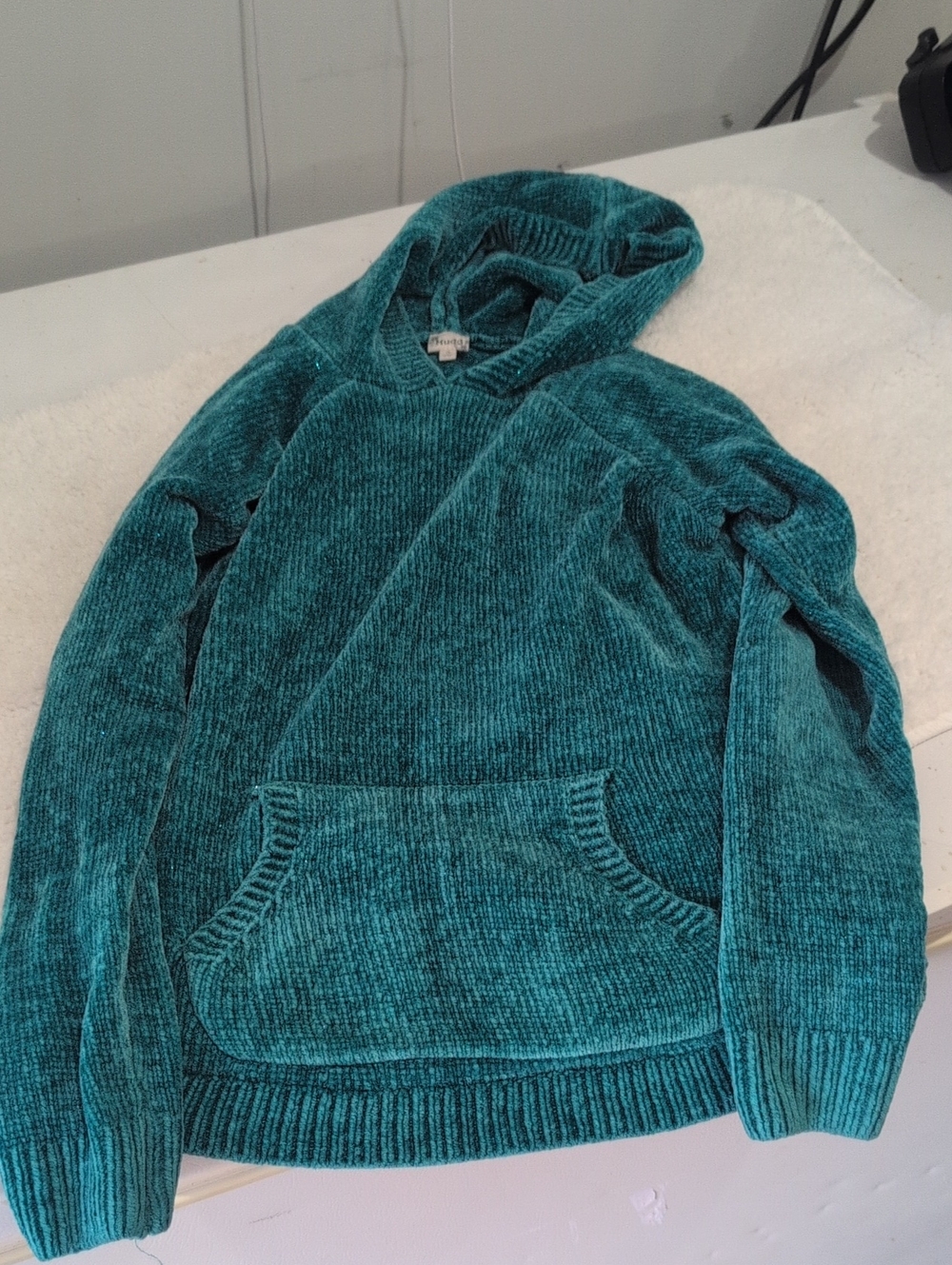 Mudd Teal Chenille Hooded Pullover